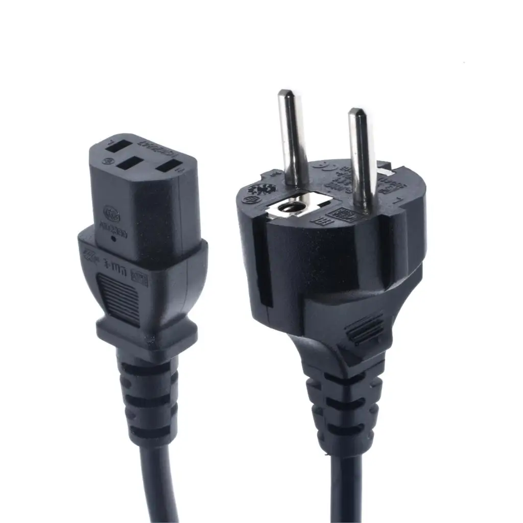 Straight head 1m Кабель с европейской вилкой IEC C13, компьютерный кабель питания, удлинитель, 0,3 м, 1 м, 1,5 м, 2,5 м, Европейский кабель питания для монитора, PSU Antminer, принтер - Цвет: Straight head 1m