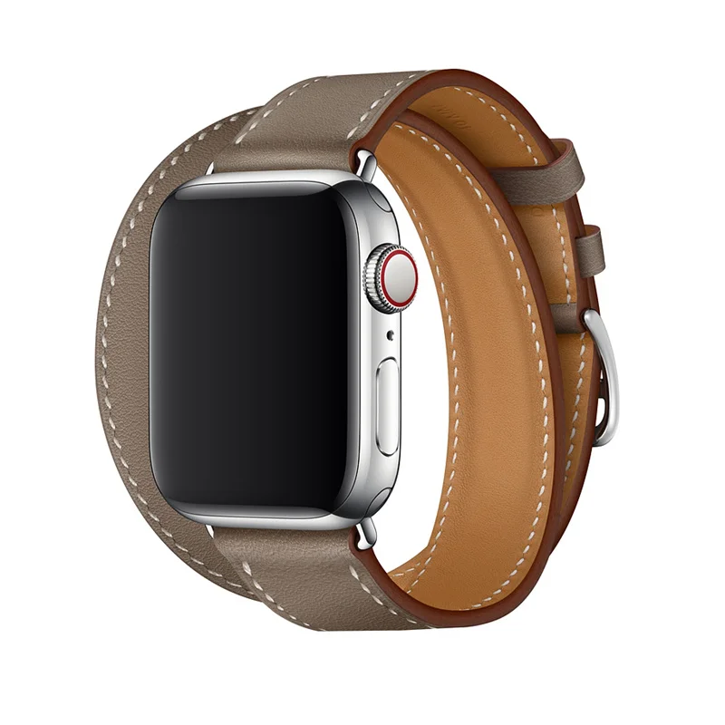 6 Кожаный ремешок для apple watch band 42 мм 38 мм iWatch band 44 мм 40 мм двойной походный браслет ремешок для часов apple watch 4 3 21 аксессуары - Цвет ремешка: 6