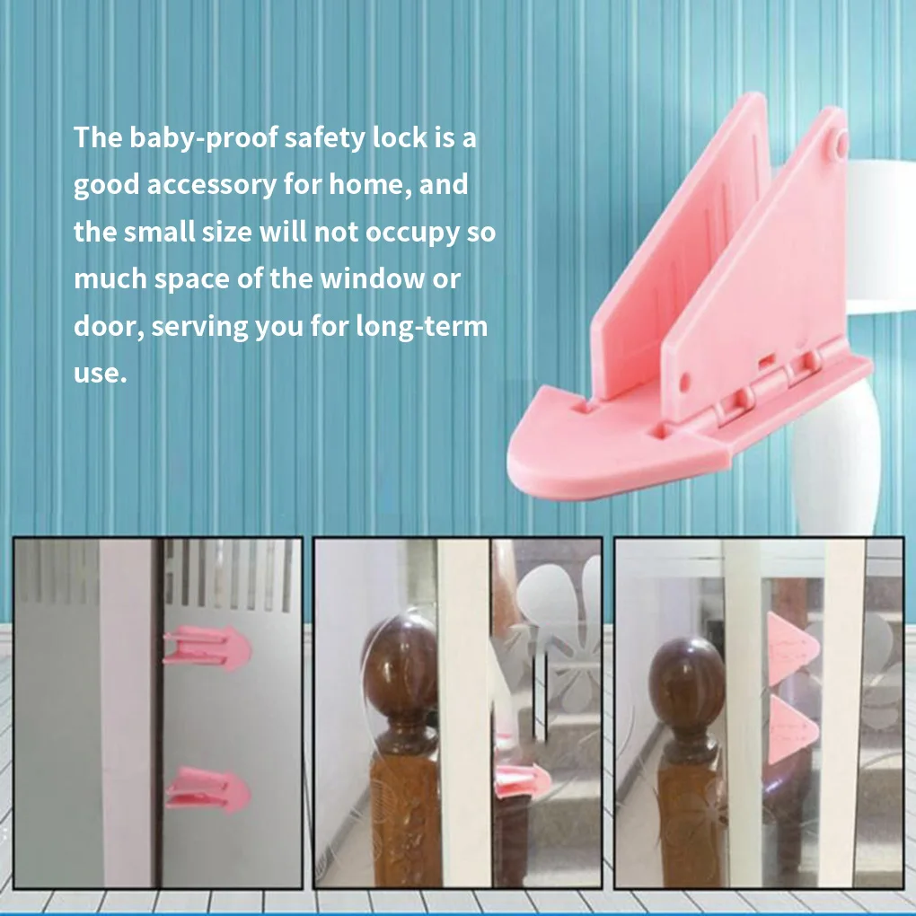 5pcs Baby Safety Lock for Sliding Door Window Children Protection Lock Drawer Cabinet Door Wardrobe Anti-pinch Wing Safety Lock images - 6