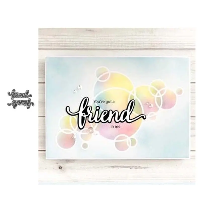 Плата JC с надписью Friend металлические Вырубные штампы для скрапбукинга