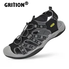 Сандалии GRITION мужские антибактериальные из латекса, повседневные босоножки на резиновой нескользящей подошве, Уличная обувь, 40-46, лето 2021