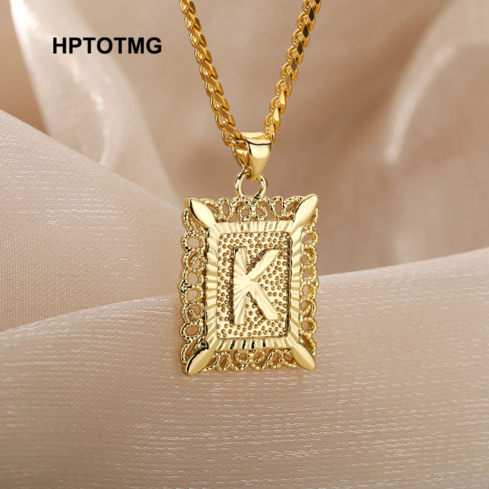 

Gothic Initial Letter A-Z Pendant Necklace for Women Gold Choker Chain Necklace Stainless Steel Jewelry Gifts for New Year 2022