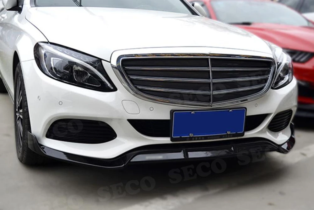 Для W205 передний спойлер фартуки для Mercedes Benz W205 C205 C200 C300 C43 AMG- 3 шт. ABS черный бампер