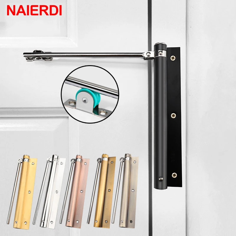

NAIERDI Adjustable Door Automatic Closer Stainless Steel Door Hinge Household Automatic Door Spring For Fire Rated Door Closers