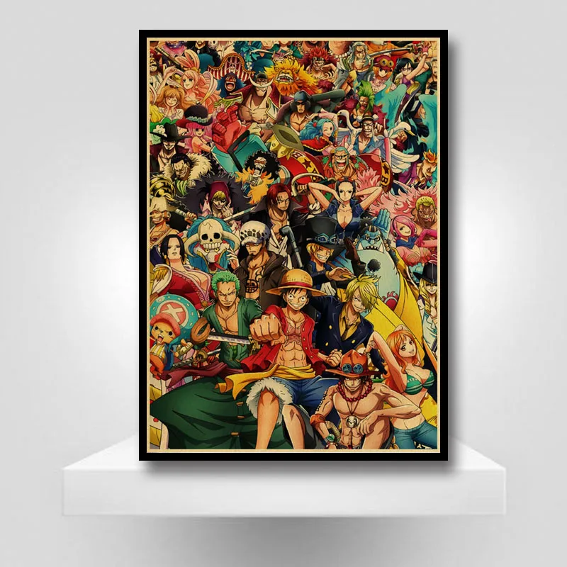 

Vintage Classic Straw Hat Pirate Posters Kraft Paper Anime Poster and Prints for Home Decor Bedroom Bar Wall Art