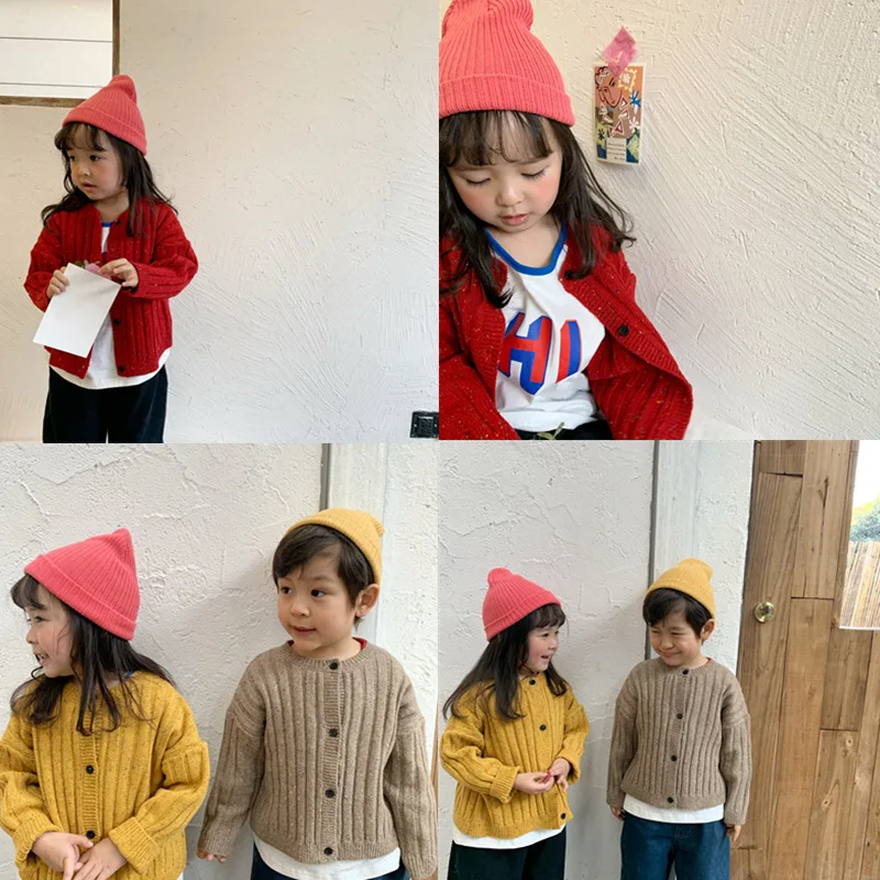 Фото Весна 2020 новое корейское детское шерстяное пальто кардиган для детей возрастом
