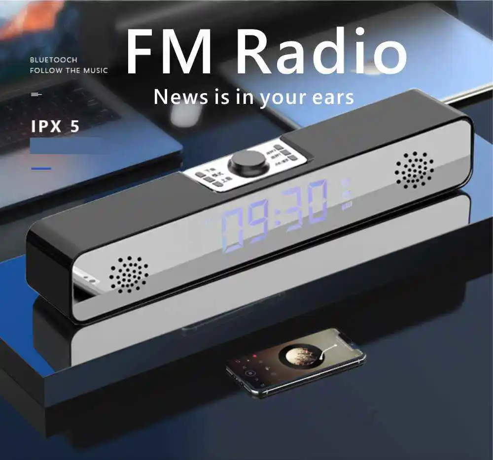 Беспроводной Bluetooth-динамик tf домашняя bluetooth-колонка 3D цифровой будильник