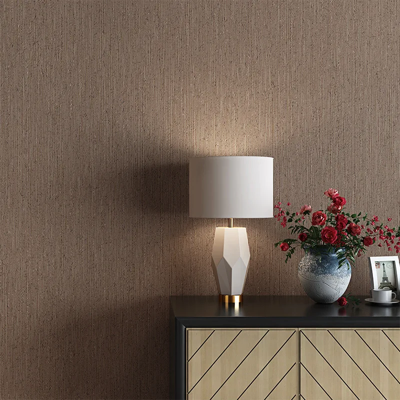 Современная однотонная настенная бумага домашний декор нетканые тонкие полосы