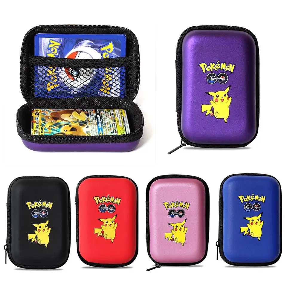

Hot 50 Capacity Cards Holder Album Hard Case Card Holder Pokemon Pikachu Eevee Gengar Game Card Book Holder Pokemon Card Gx MEGA
