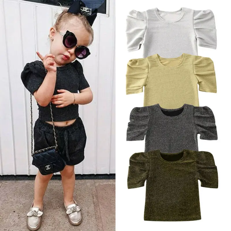 Модная детская одежда для маленьких девочек яркие шелковые футболка летние