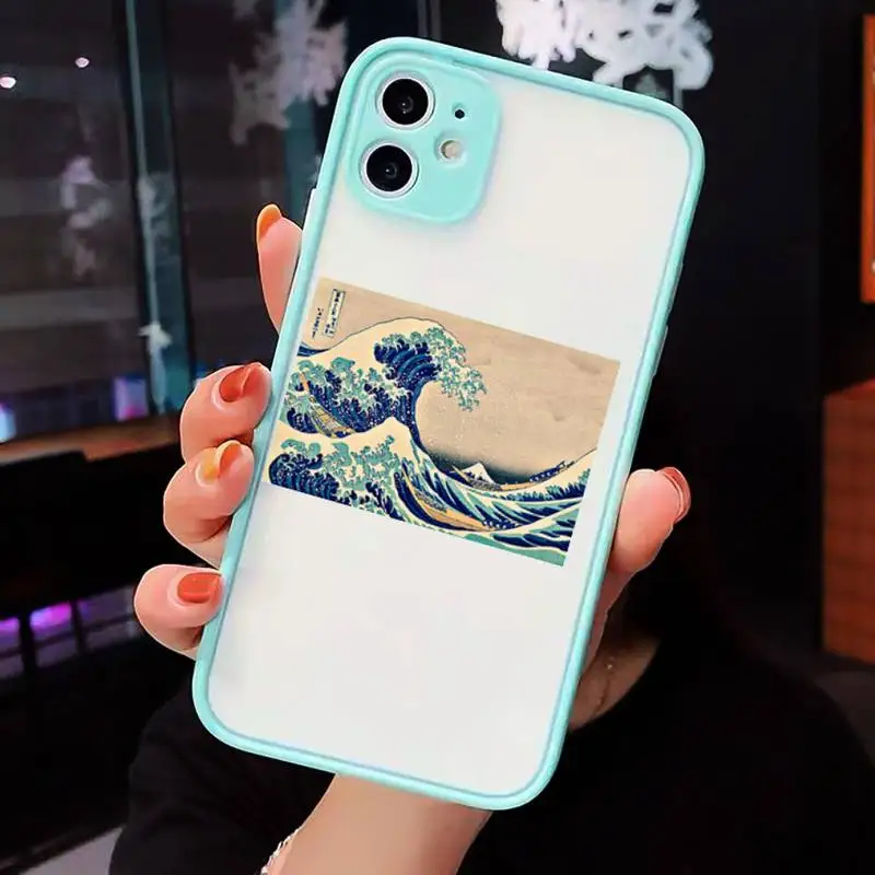 

The Big Wave of kanagawa Phone Cases matte transparent For iphone 7 8 11 12 plus mini x xs xr pro max cover