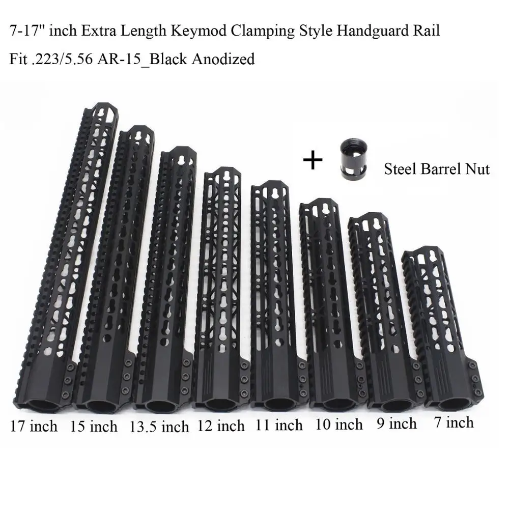 

7 ''9'' 10 ''11'' 12 ''13,5'' 15 ''Длина, тяжелый тонкий зажим, стильный ключ, мод, Бесплатный матовый защитный рельс, подходит для винтовки 223