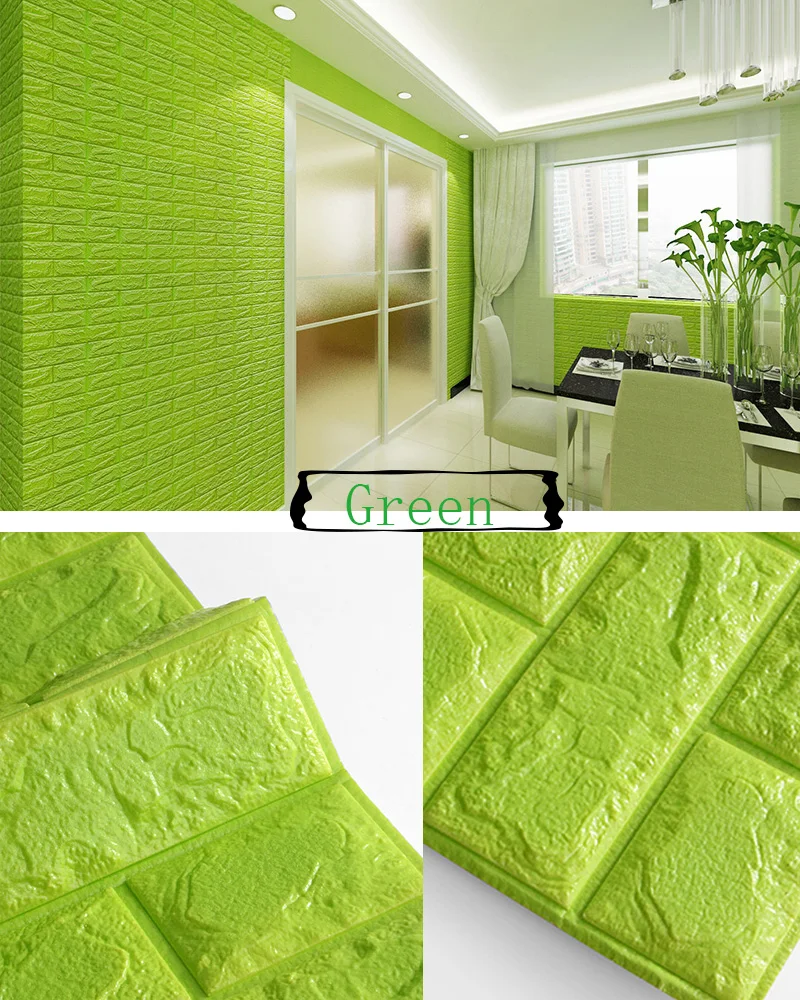 

3D Brick Wall Stickers Living Waterproof Foam Room Bedroom DIY Adhesive Wallpaper Art 60*30*0.8 cm home Wall Decals
