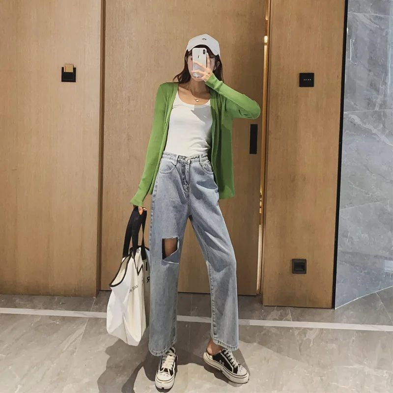 Хлопковые осенние красные брюки в Корейском стиле сеточку с широкими штанинами