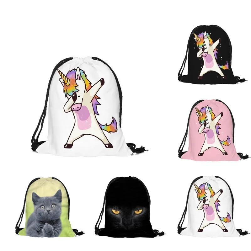 

New Cute Kid Baby Unicorn Pattern Sport Bags Swimming Bags Gym Pump Bag Sports School Drawstring Boy Girl Backpack Hot Sale