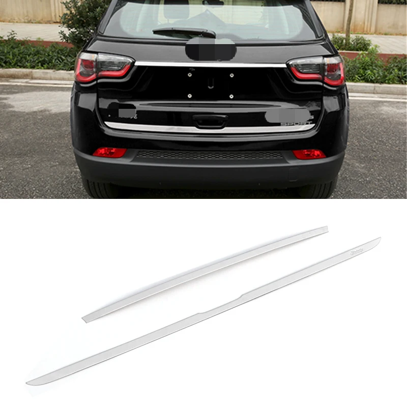 

Rear Trunk Tailgate Back Door Lid Tail Gate Strip Chrome Cover Trim Car-Styling Accessory Sticker For Jeep Compass 2017 2018