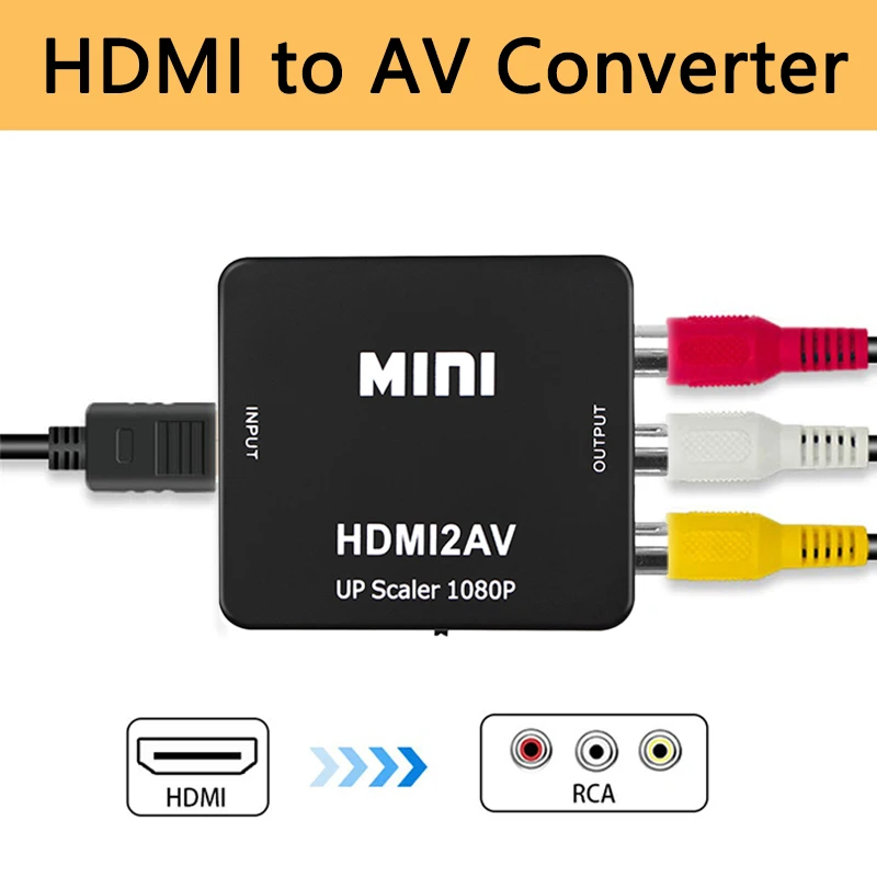 Композитный преобразователь HDMI в AV RCA адаптер Convetor AV/CVSB 1080P выход видео Box Mini HDMI2AV