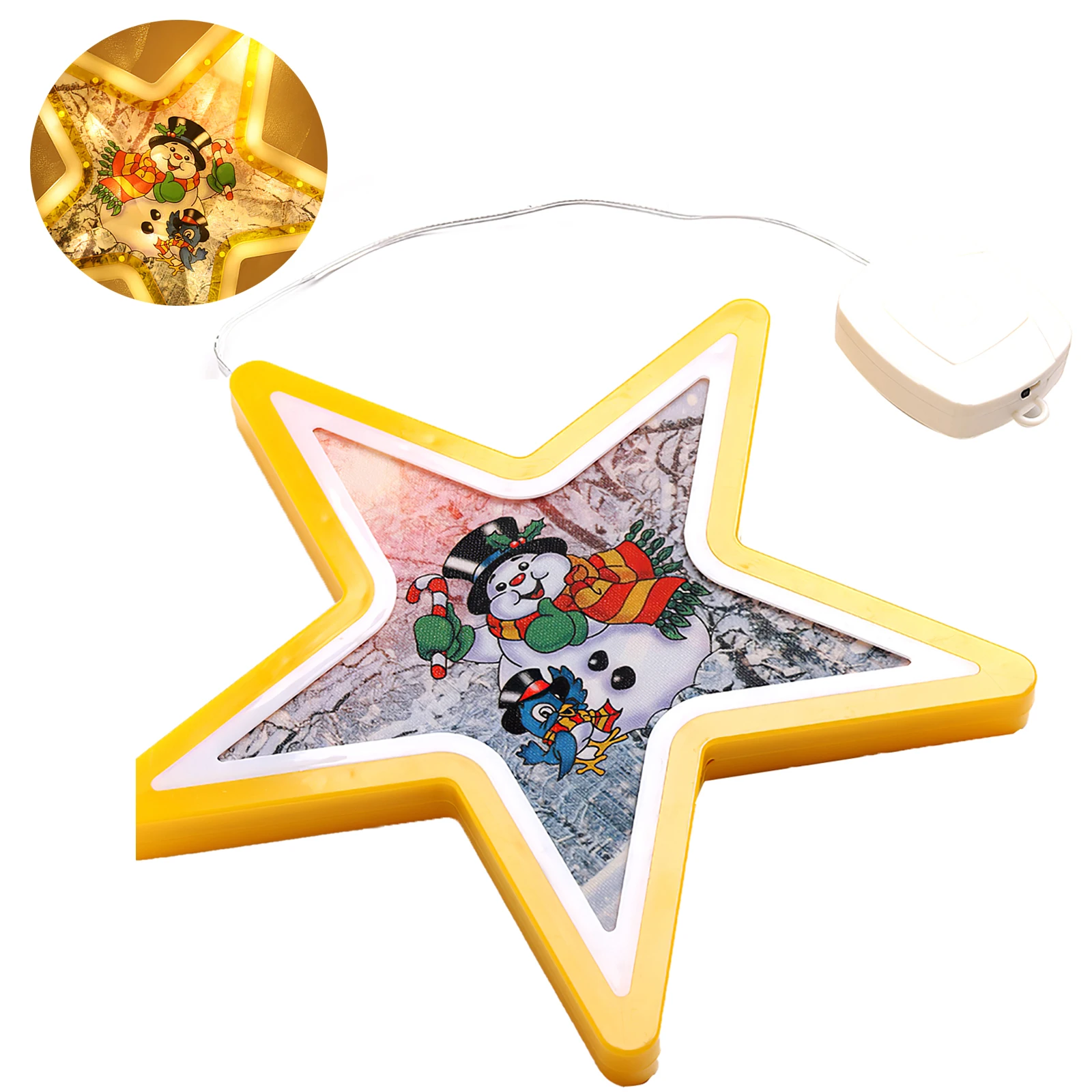 

IP42 Waterproof 50K Stars Atmosphere Lights Christmas Star Lamp Pendant Star Snowman Hanging Light LED Star Lamp For Curtain