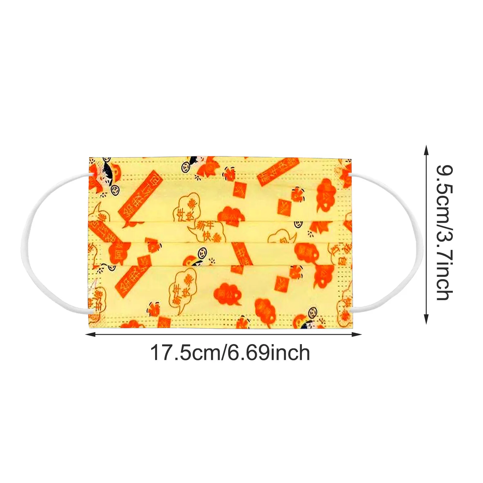 

50PC mscara masque Headband Adult Tie-dye Yellow mask Gradient Printed Three-Layer Dust-Proof Disposable Mask Mascarillas