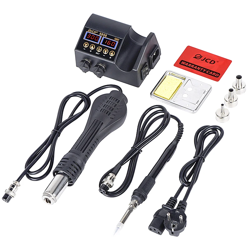 JCD 2 in 1 750W Soldering station LCD Digital display welding rework for cell-phone BGA SMD IC Repair solder tools 8898 | Инструменты