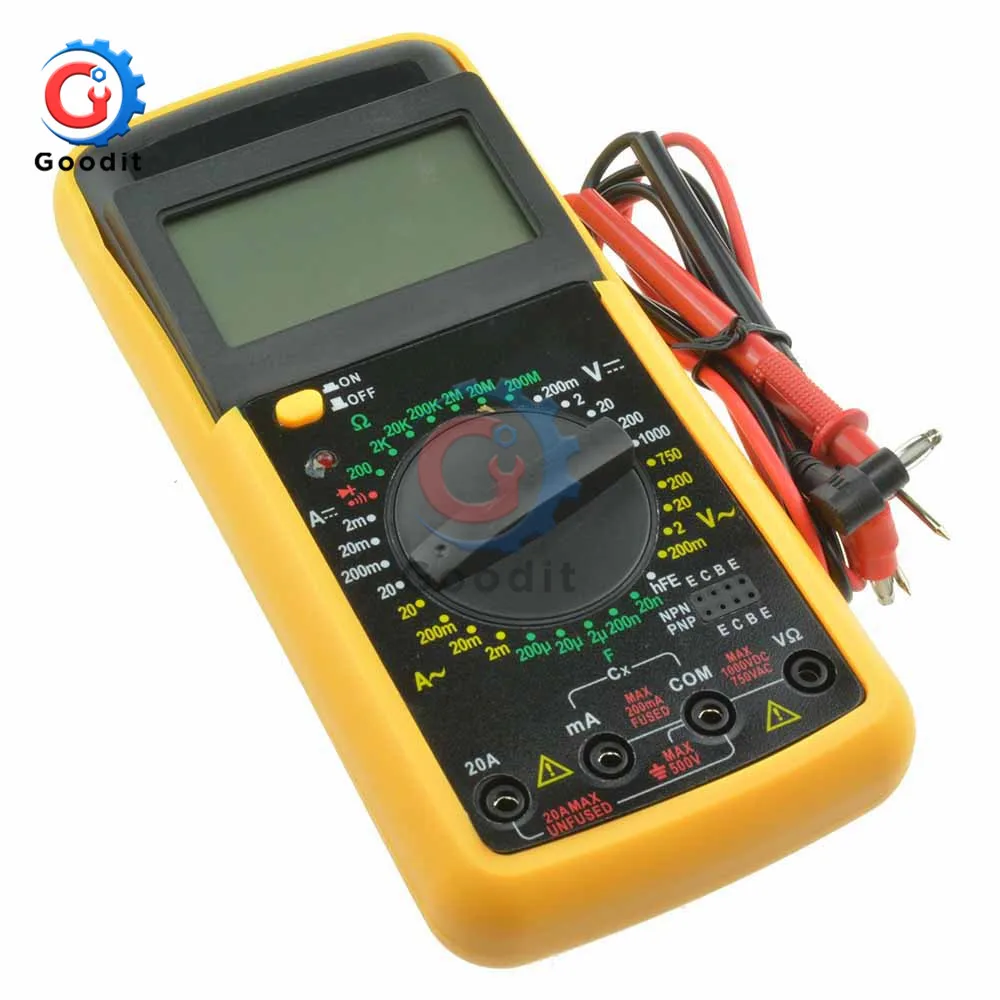 Цифровой мультиметр с ЖК дисплеем Электрический амперметр вольтметр измеритель