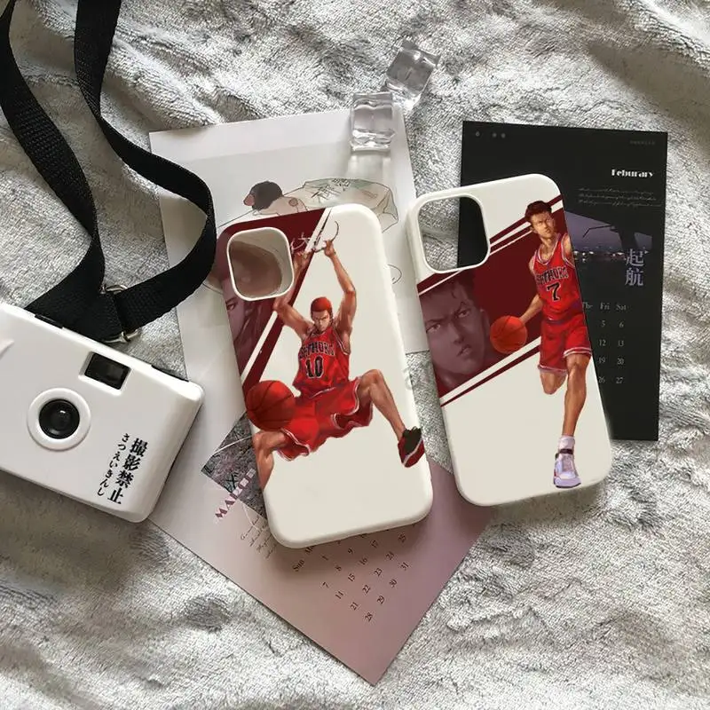 

Slam Dunk anime Phone Case Candy Color for iPhone 6 7 8 11 12 s mini pro X XS XR MAX Plus