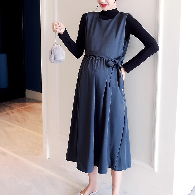 9063 # комплект из двух предметов Осень зима корейская мода для беременных платье