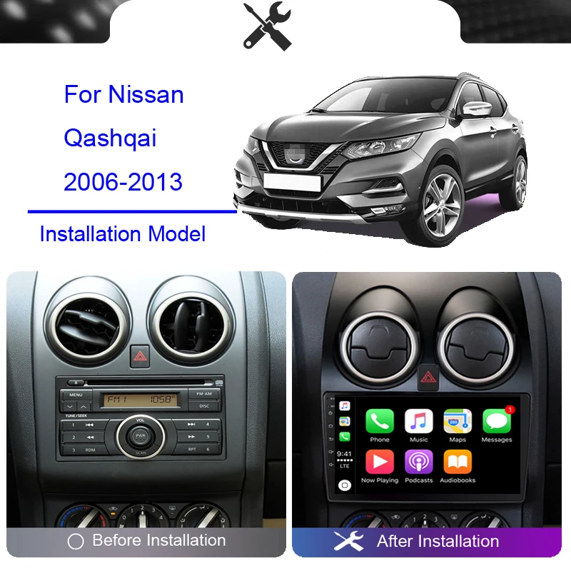 Roadwise Android 12 Авто Радио Nissan Qashqai J10 2006 2007 2008 2009 2010 2011 2012 2013 Mutimedia DSP 4G GPS 2 din Carplay DVD |
