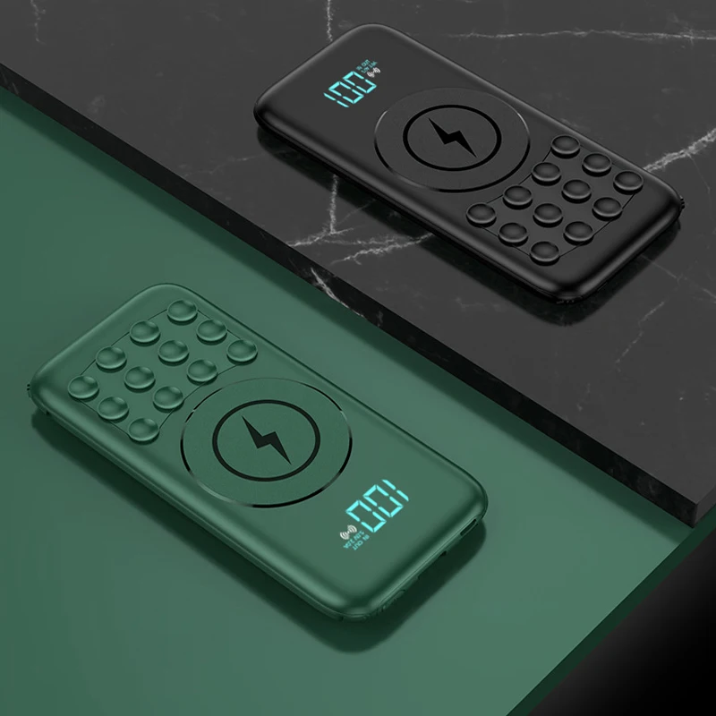 10000mah magnetic qi wireless charger power bank for xiaomi iphone samsung poverbank portable external battery charger powerbank free global shipping