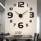 Большие домашние настенные часы 3D DIY акриловые зеркальные наклейки украшение дома гостиная кварцевые игольчатые Часы Самоклеящиеся Подвесные часы