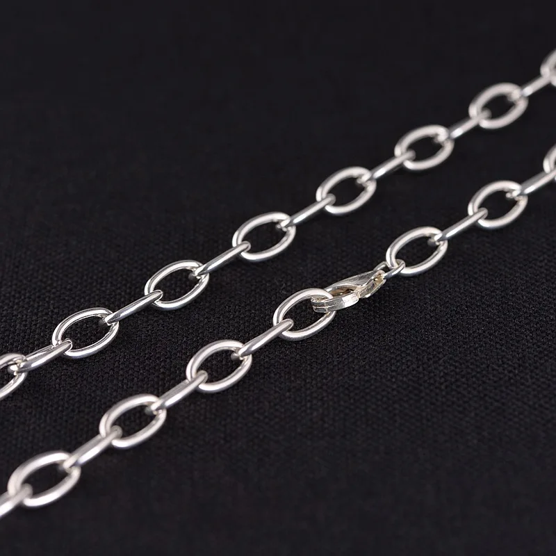 

Jewelry S925 Silver Necklace Antique Ring Collar Simple Plain Silver Wholesale Fashion Exquisite