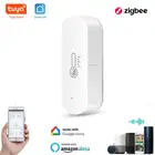 Датчик температуры и влажности Zigbee Wi-Fi для умного дома, термометр Var SmartLife с дисплеем и поддержкой Alexa Google Assistant
