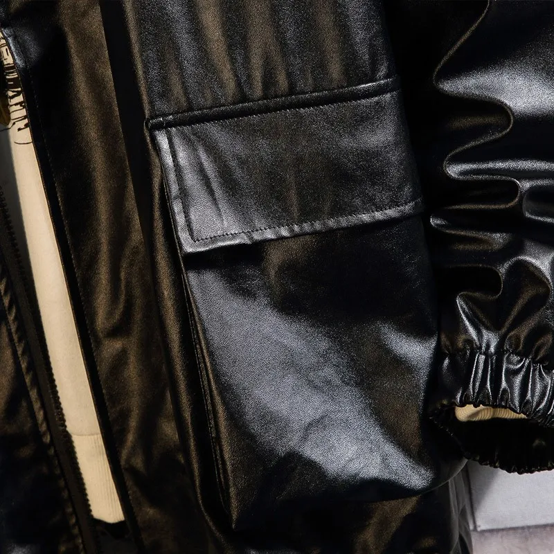 

Mens Pu Leather Jacket Loose Fit Autumn New Biker Coat Man Windbreaker Hip Hop Plus Size 5XL Oversized Faux Leather Jackets