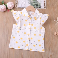 2022 summer new polka dot flying sleeve shirt top for girl blouse for girls children clothes young children girl clothes