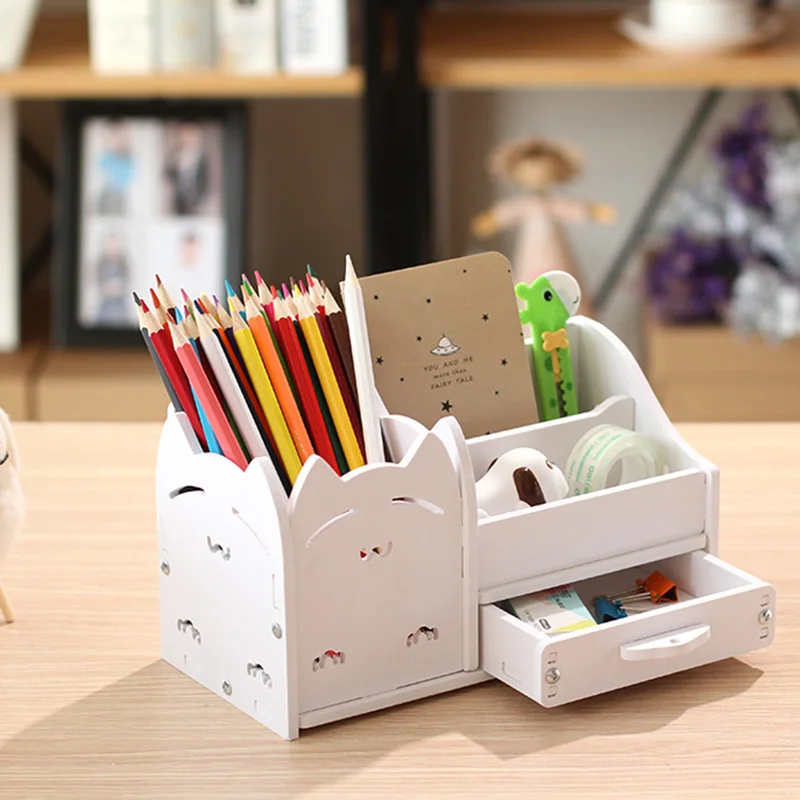 Multifunction School Desk Pen Pencils Drawer Case Storage Box Table Simple Pencil Shelf Holder Office Stationery Supplies | Канцтовары
