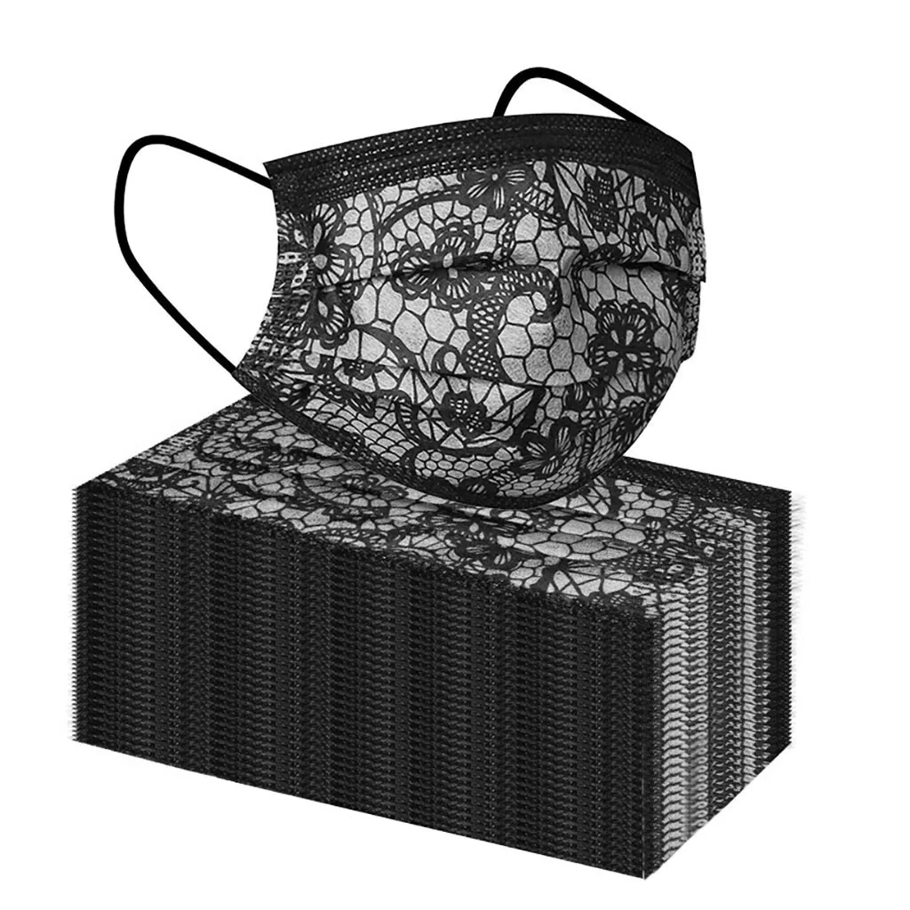 Маска для лица одноразовая кружевная женщин и взрослых дизайнерская косплея на