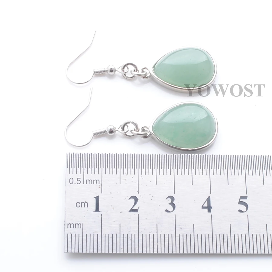 Natural Aventurine Gem Stone Teardrop Bead Drop Earrings 5Pair For Women Jewelry IR3176 | Украшения и аксессуары