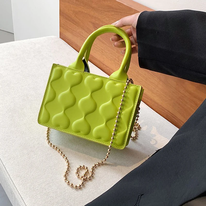 

Fashion PU Leather Women Casual Mini Crossbody Handbag and Purses Shopper Shoulder Bag with Short Handle Chain 2021 Top-Handle