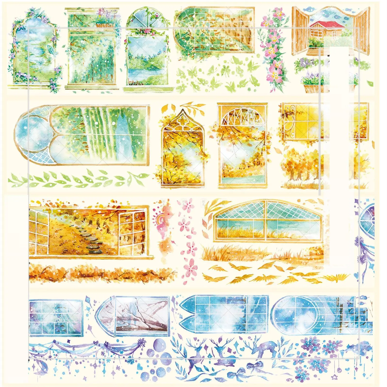 

1 Loop 6 X 100cm Window In Dream Special Oil Scenery Background Washi Tape Sample