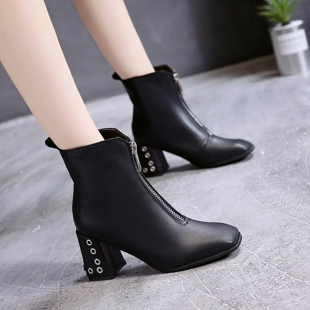 Женские ботинки белые на осень и зиму новинка 2019 британская ветрозащитная обувь