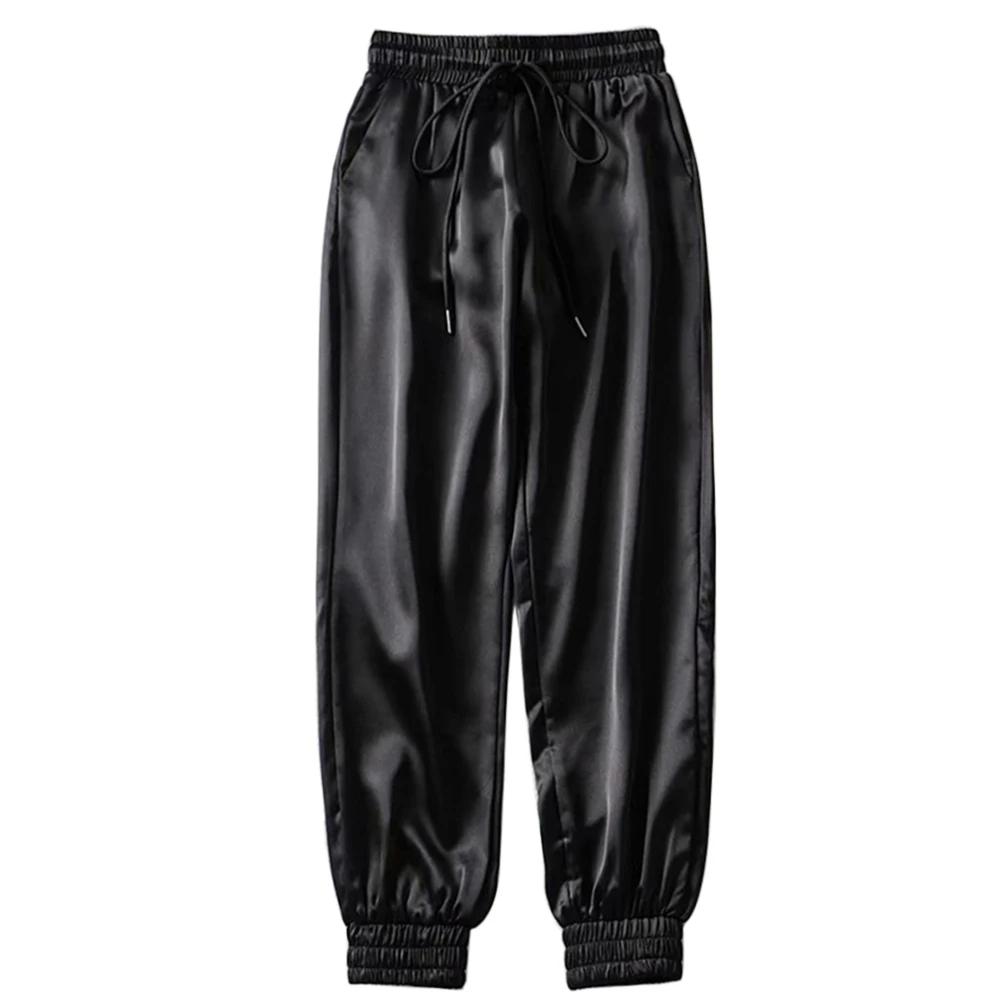 Black Sfit, осень, новинка, женские узкие брюки-карго, женские, европейский стиль, на завязках, свободные, повседневные, спортивные штаны, Femme Jogger, уличная одежда, Mujer - Цвет: Black