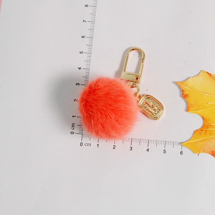 

Femme Pom Pom Keychain Pompon Fluffy Porte Clef Pompom De Fourrure For Women Bag Rabbit Ear Fur Ball Key Chain Rings