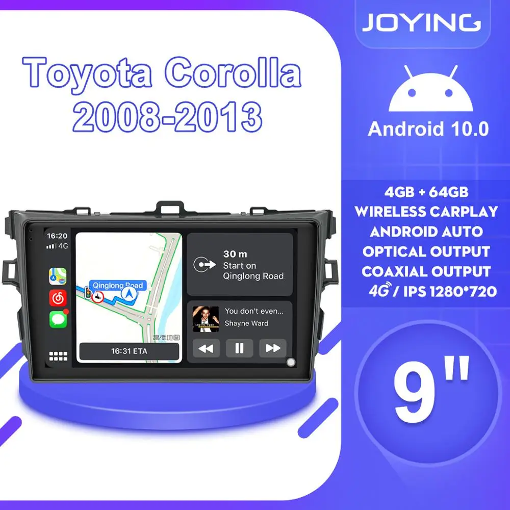 

9"Android10 Auto Car Radio Stereo GPS Navigation Multimedia Player For Toyota Corolla E140/150 2008 2009 2010 2011 2012 2013