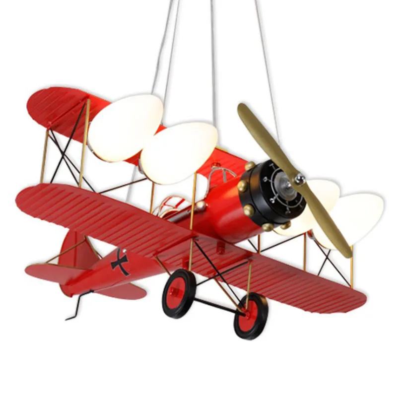 Защита глаз лампа с самолетом детская комната мультфильм подвесной светильник
