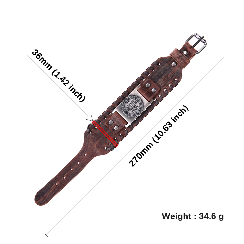 Мужской кожаный браслет Fishhook Готический Браслет манжета с амулетом ангелом
