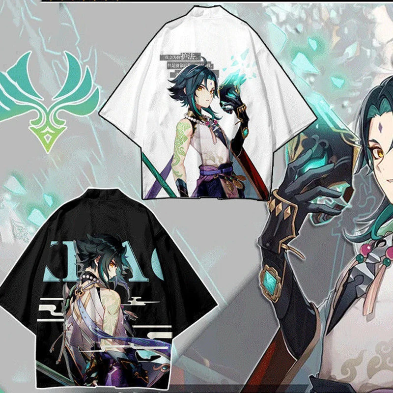 Японское кимоно с принтом игры Genshin Impact Xiao Haori Yukata для косплея мужчин и женщин