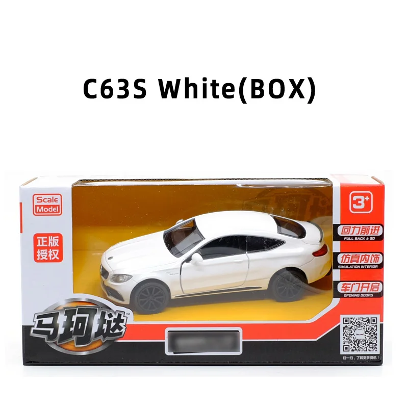 C63S WHITE(BOX) Новое поступление RMZ город 1:36 C63S/GTS спортивный автомобиль сплав литья под давлением модель автомобиля игрушка с откатом для детей Подарки Игрушка коллекция - Цвет: C63S WHITE(BOX)