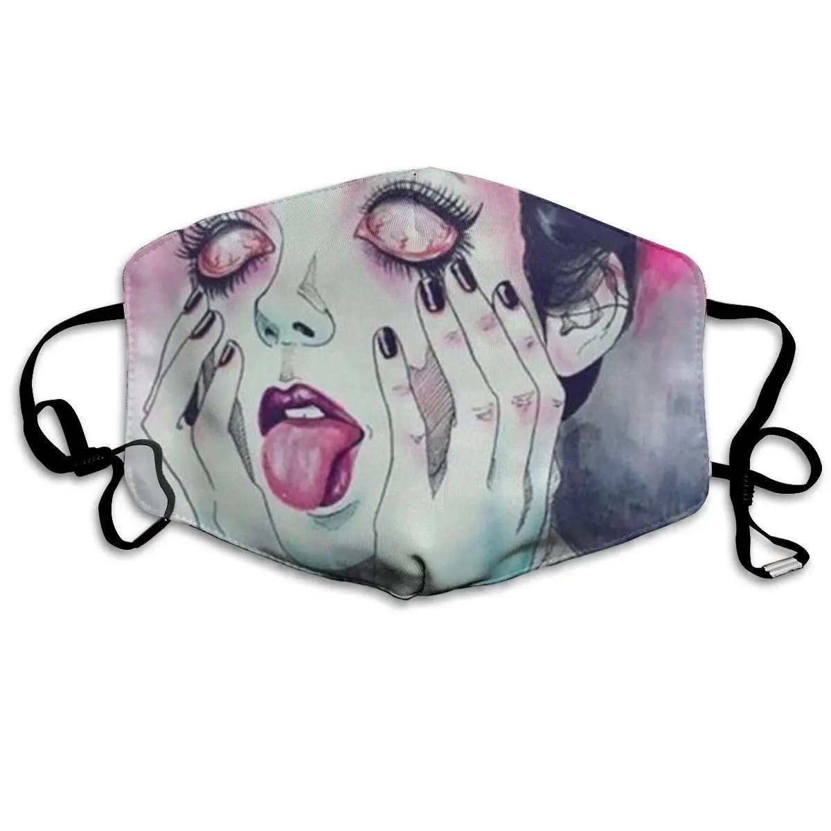 

Women Men Teens Washable Reusable Face Masks with Elastic Ear Loop, Anti Dust Pollution Face Mask (Goth Gotik Gothic