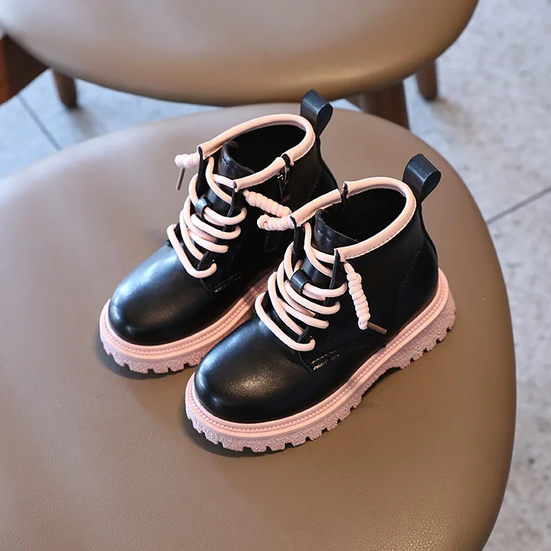 

Autumn Kids Leather Shoes Boys Ankle Boots Fashion Non-slip Girls Sneakers Casual Big Girl Shoes Short Boots Size 26-37 SHS116