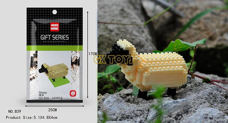Микро-строительный блок Wisehawk обучающая игрушка животное кирпич подарок